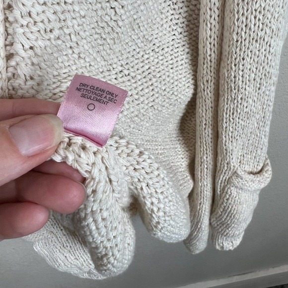 Calypso‎ Women Cream Etain Sweater Coastal Grandma Knit Open Cardigan Size 1 - Picture 7 of 10